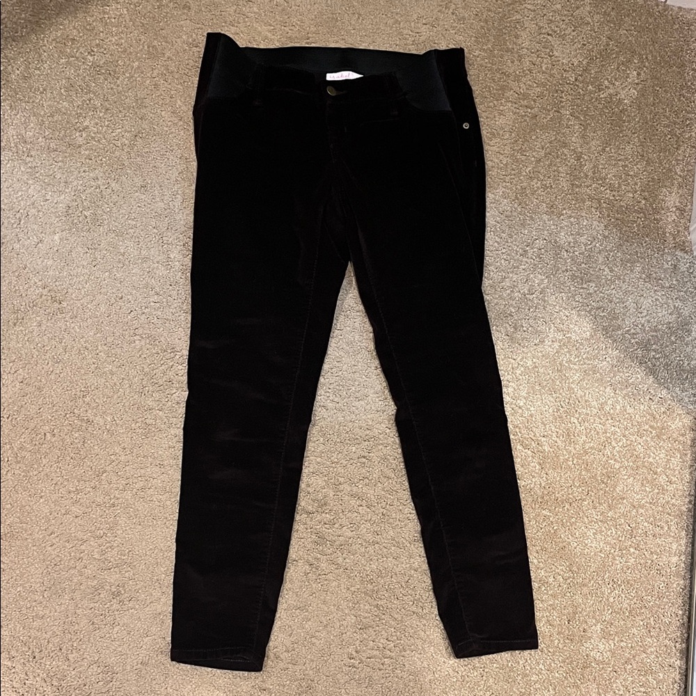Plum corduroy maternity pants